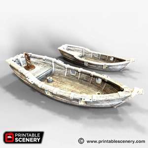 dnd Skiff Sailing Ship Wargaming Boat  Tabletop Scatter Terrain RPG Dungeons and Dragons Games | 28mm Miniature Boat