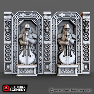 dnd Dwarven Tribute Statue Dwarf Wall Monument  Tabletop Scatter Terrain RPG  D&D Dungeons and Dragons