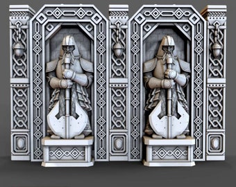 dnd Dwarven Tribute Statue Dwarf Wall Monument  Tabletop Scatter Terrain RPG  D&D Dungeons and Dragons