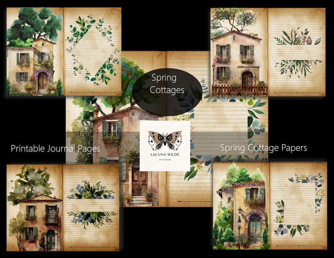 Spring Cottage Printable Junk Journal Pages by Lacuna Wilde Vintage ...