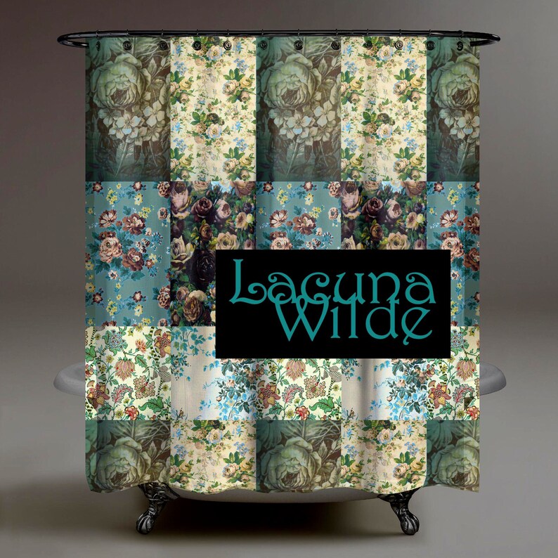 Fabric Patchwork Print Shower Curtain Boho French Country Etsy