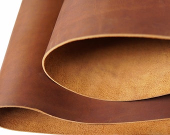 Tooling Leather Sheets for Crafts 2.0mm (4.5-5.0 oz) Thick Full Grain Cowhide Leather Pieces Crafting Leather Square Bourbon Brown Color