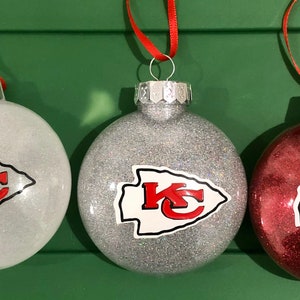 Kansas City Chiefs Christmas Ornament, Chiefs Christmas Ornament, glitter ornament, Kansas City Gift