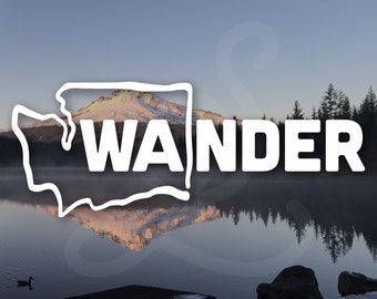 Washington WANDER PNW Decal. Vinyl Decal Only. Personalize Car Windows, Side Doors, Over Emblem, Laptops, Water Bottles, Tumblers.