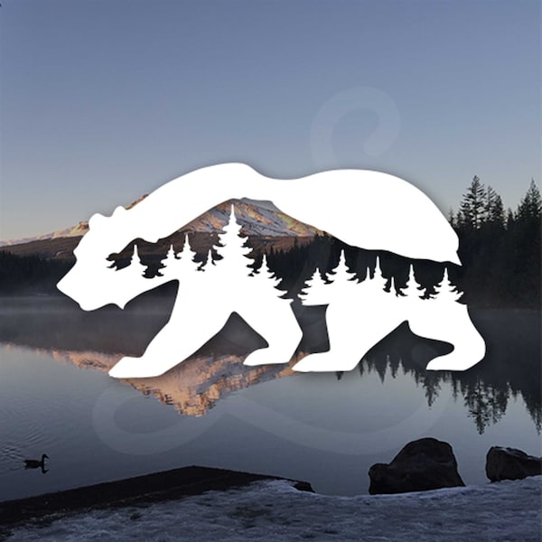 Adventure Bear Decal. Vinyl Decal Only. For Car Windows, Side Doors, Campers, Cargo Box, Tablets, Laptops, Water Bottles, Tumblers Etc.