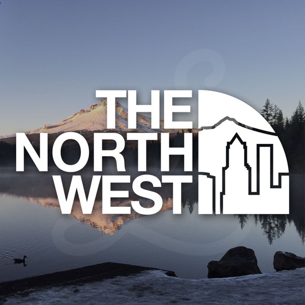 PNW The North West Oregon Portland Skyline Decal. Vinyl Decal Only. For Car Windows, Side Doors, Cargo Box, Laptop, Water Bottle.