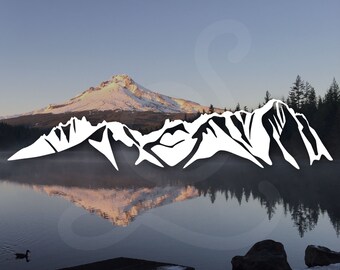 Idaho Sawtooth Mountains Decal. Vinyl Decal Only. Personalize Car Windows, Side Doors, Camper, Camping Gear, Laptop.
