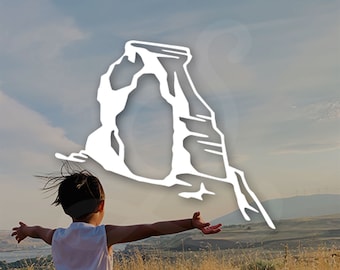 Utah Arches Delicate Arch Decal. Vinyl Decal Only. For Vehicle Windows, Side Doors, Cargo Box, Camper, Camping Gear, Water Bottle.