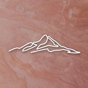 Minimalist Mountain Line Art Decal. Vinyl Decal Only. Personalize Car Windows, Side Doors, Over Emblem, Laptops, Mirrors, Tumblers.