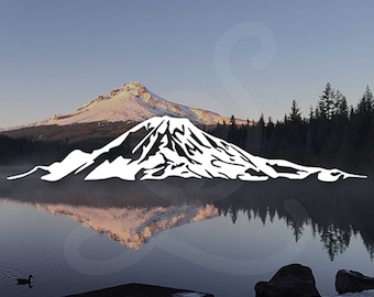 Washington Mount Rainier Decal, PNW Decal. Vinyl Decal Only. Personalize Car Windows, Side Doors, Camper, Cargo Box, Laptop.