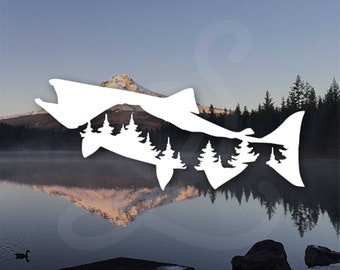 Adventure Salmon Decal. Vinyl Decal Only. For Car Windows, Side Doors, Camper, Fishing Gear, Cooler, Tackle Box, Water Bottle.