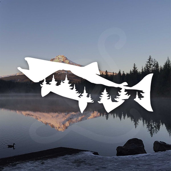 Adventure Salmon Decal. Vinyl Decal Only. For Car Windows, Side Doors, Camper, Fishing Gear, Cooler, Tackle Box, Water Bottle.