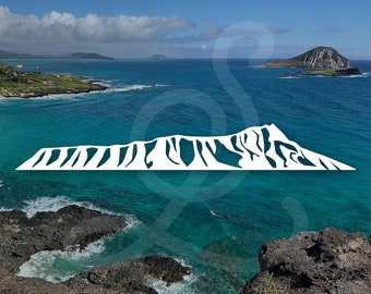 Diamond Head Hawaii Decal. Vinyl Decal Only. Personalize Car Windows, Side Doors, Kayaks, Paddle Boards, Laptops.
