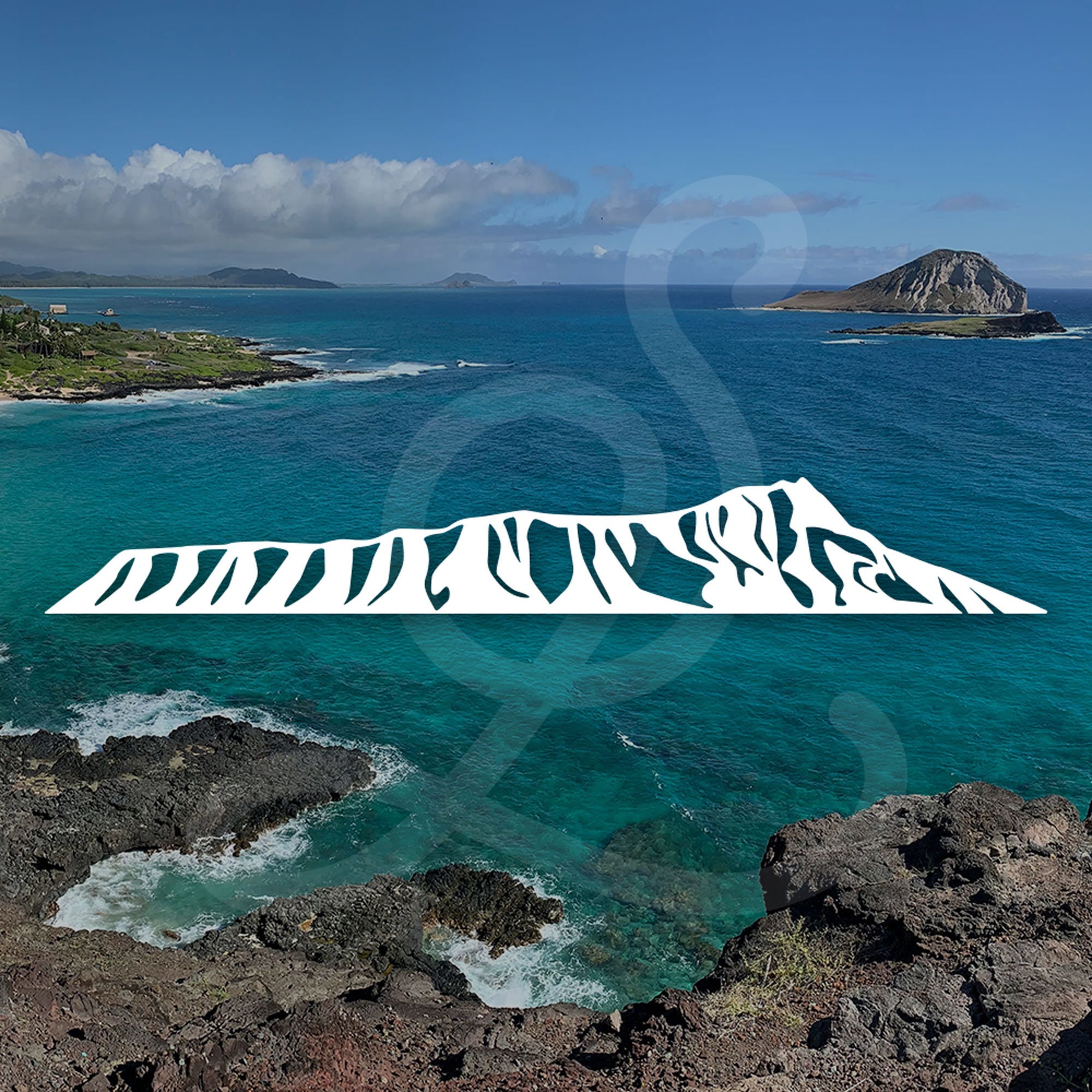 Diamond Head Hawaii Decal. Vinyl Decal Only. Personalize Car