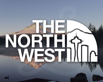 PNW The North West Seattle Skyline Washington Space Needle Decal. Vinyl Decal Only. For Car Windows, Side Doors, Laptop, Water Bottle