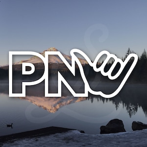 Hawaii Shaka PNW Decal. Vinyl Decal Only. For Car Windows, Side Doors, Cargo Box, Laptop, Water Bottle, Tumbler.