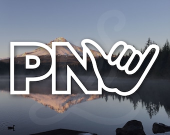 Hawaii Shaka PNW Decal. Vinyl Decal Only. For Car Windows, Side Doors, Cargo Box, Laptop, Water Bottle, Tumbler.
