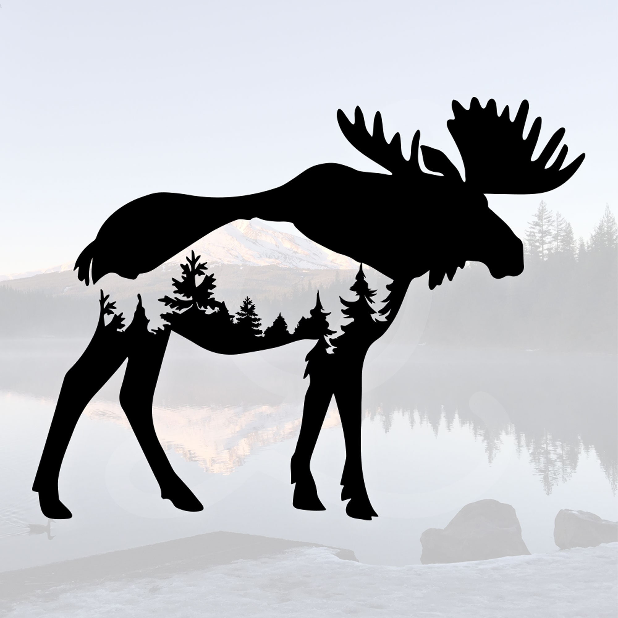 Adventure Moose Mountain Decal. Decal Only. For Car Windows Etsy