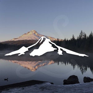 Oregon Mount Hood Decal - Minimalist Style B, PNW Decal. Vinyl Decal Only. Personalize Car Windows, Side Doors, Over Emblem, Camper, Laptop.