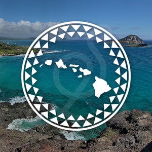 Hawaiian Islands Tribal Decal - Style A. Vinyl Decal Only. Personalize Car Windows, Side Doors, Laptops, Water Bottles, Tumblers.
