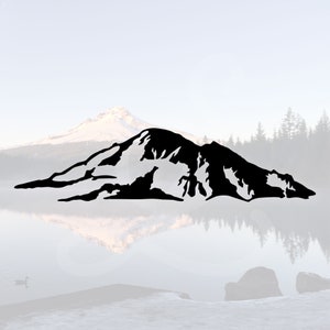 Elegant Washington Mount Baker mountain snowcap decal in black. Part of a collection of Washington mountain decals.