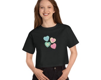Candy Hearts Women's Heritage Cropped T-Shirt