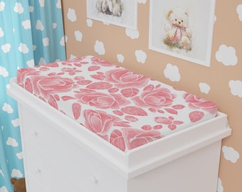 Pink Floral Baby Changing Pad Cover