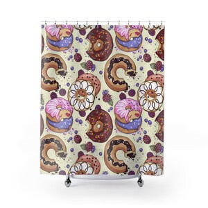 Cute Donuts Shower Curtain - Girls Bathroom - Loves Donuts - Donut Shower Curtains
