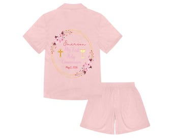 Big Girls' V-Neck Short Pajama Set