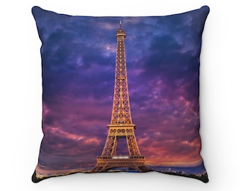 Eiffelturm Paris Frankreich Spun Polyester Quadrat Kissen