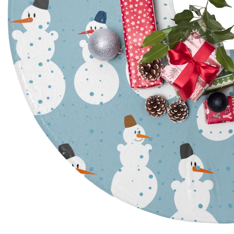 Snowman Decor Holiday Decor Cute Tree skirt Merry and Bright Snowman Christmas Tree Skirt Merry Christmas