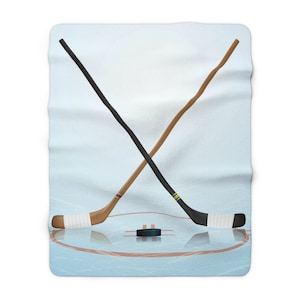 Ice Hockey Blanket - Hockey gift - loves hockey - Sherpa Fleece Blanket