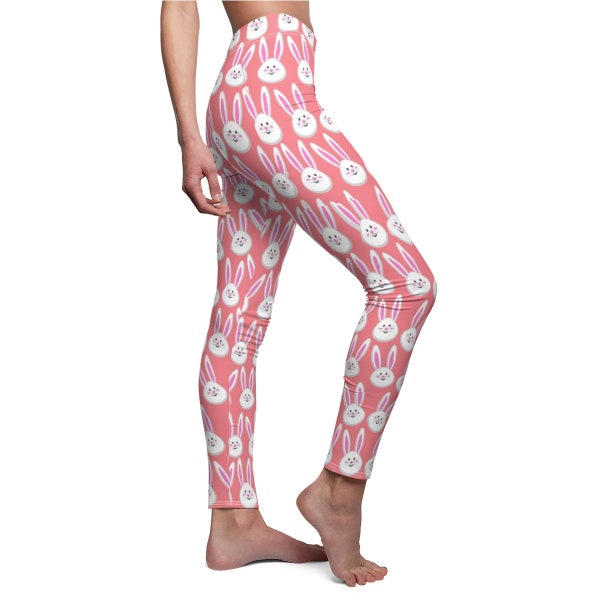 Girls Pink Bunny Easter Buttery Soft Leggings main image 0