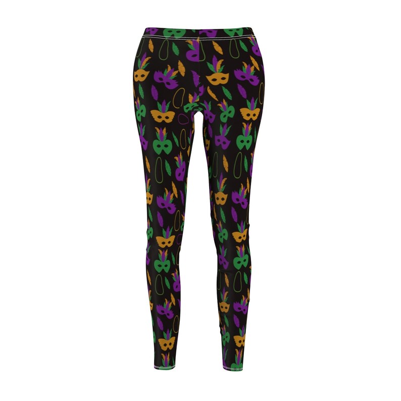 Mardi Gras Leggings Masks and Beads Women's Cut & Sew Etsy