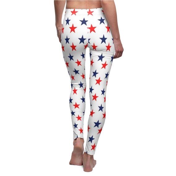 Red White and Blue Stars Yoga Leggings - 4th of July | eBay