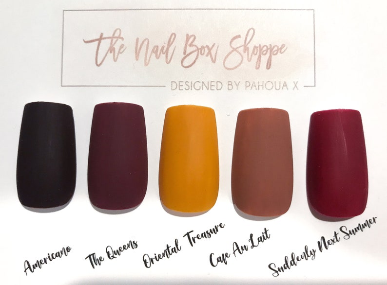 Fall Press On Nails: Solid Color Bundle, Custom Minimal Nails image 1