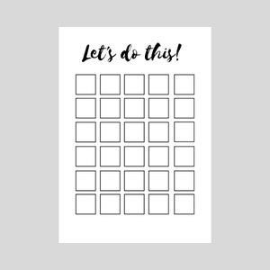 30 Day Habit Tracker Checkbox Printable