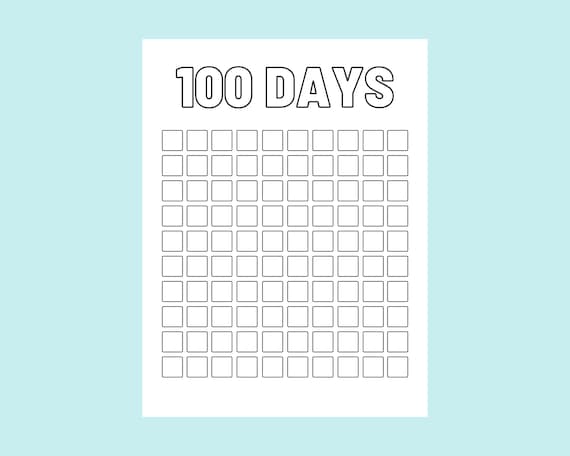 100 Day Habit Tracker Checkbox Printable