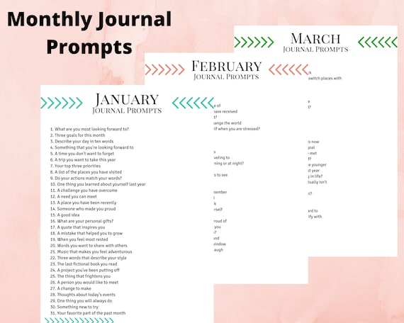Printable: A Year of Journal Prompts Color - Etsy