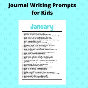 Journal Writing Prompts for Kids Printable - Etsy