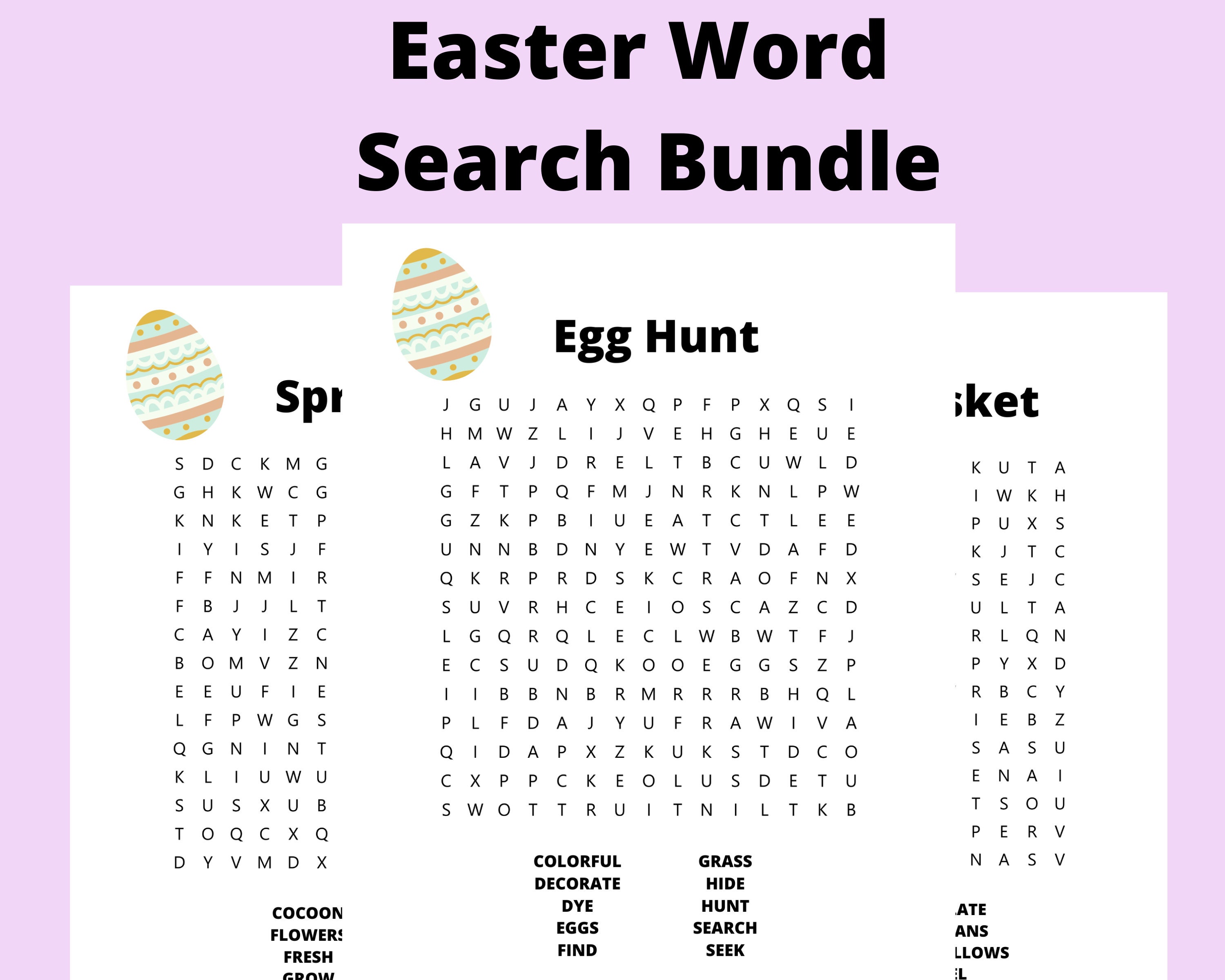 easter printable word search puzzle bundle for kids etsy new zealand