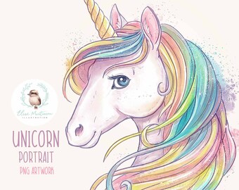 Download Watercolor Unicorn Etsy