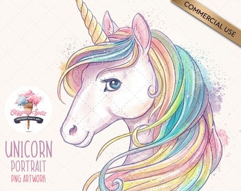 Unicorn clipart PNG, Unicorn PNG illustration, Watercolor Unicorn Clip Art for Sublimation, Scrapbooking and Crafts, Watercolour Drawing