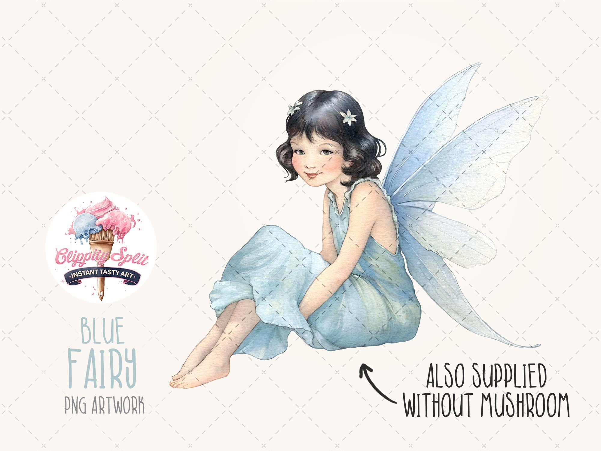 Blue Fairy Clipart Watercolor PNG of Little Girl Fairy in - Etsy