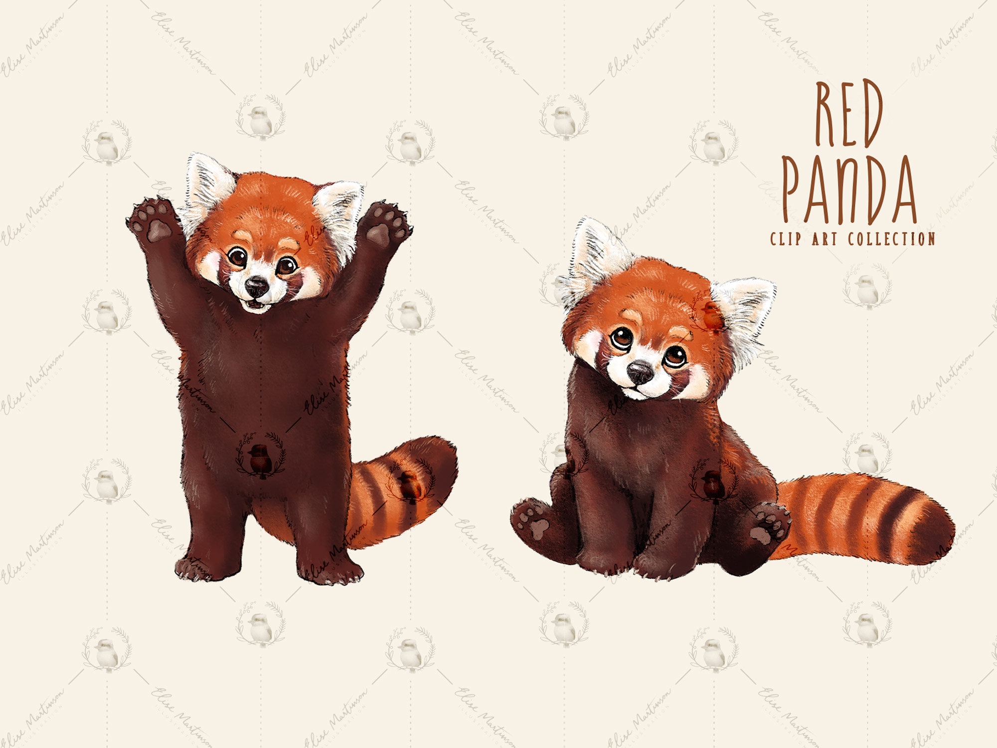 Cute Red Panda Bundle Red Panda PNG Art - Etsy UK