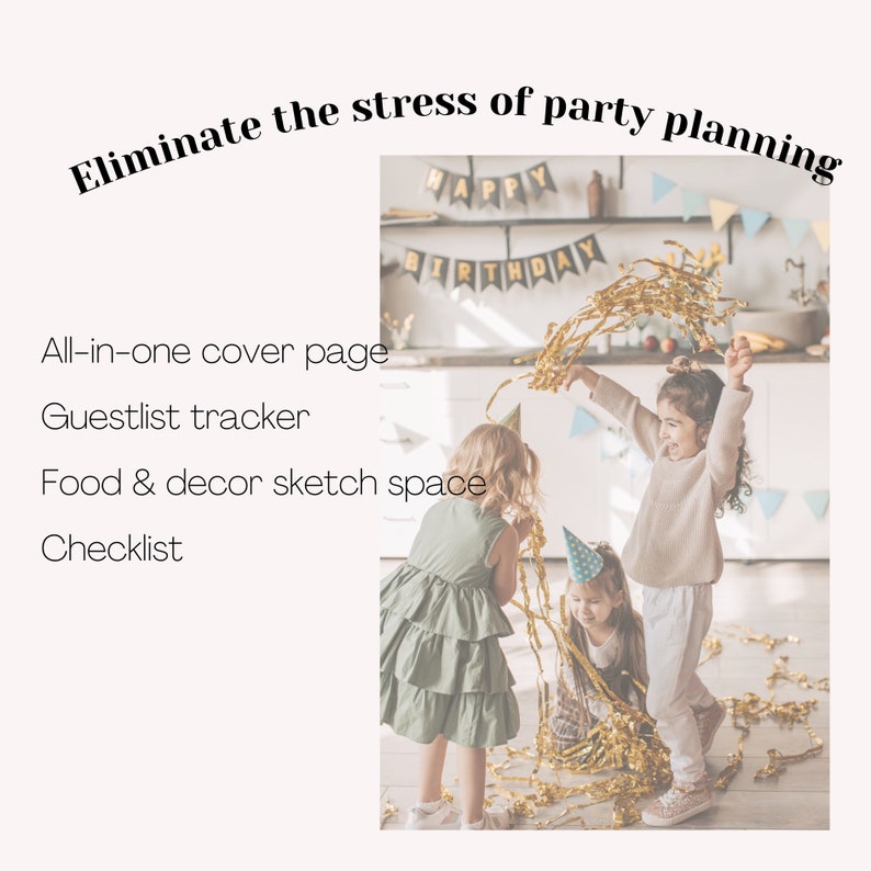 Simple Party Planning Worksheet for Birthday Party Event Organizer ...