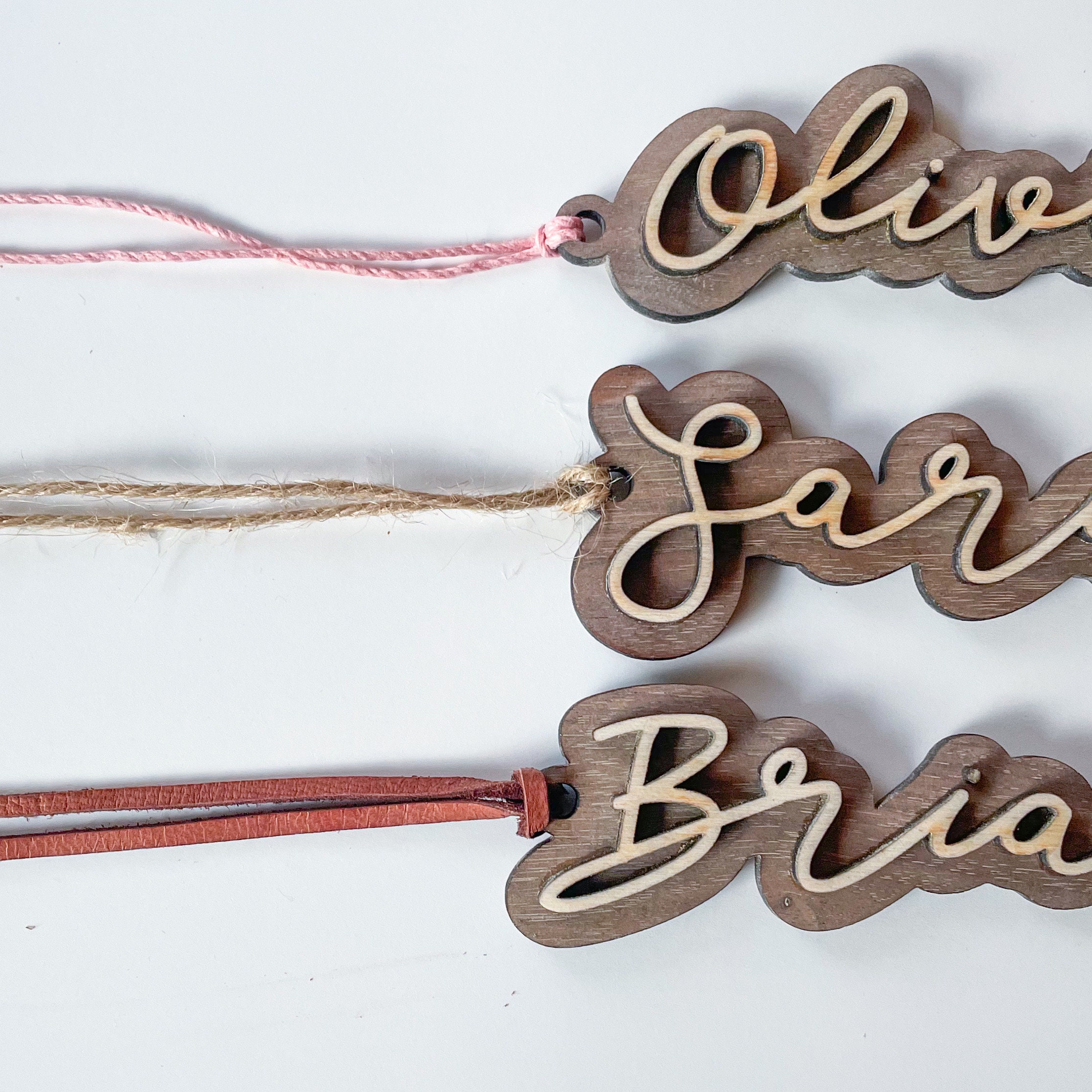 Wooden Cursive Name Tag Wood Hang Tag for Gifts Wooden - Etsy