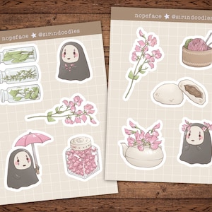 Nope Face Sticker set | Anime Sticker Sheet | Journal Stickers | Anime Bullet Journal Planner Stickers