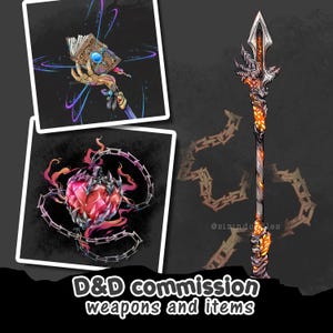 Comissão de Arte de Armas Personalizadas D&D | Arte de Item Digital DnD | Arte Homebrew de Dungeons and Dragons