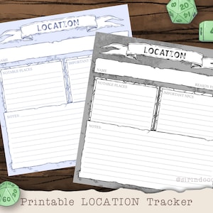 D & D Positionstracker - Druckbare Positionsnotizkarte - Dungeon Master's Kit / Abenteurer's Kit PDF zum Herunterladen